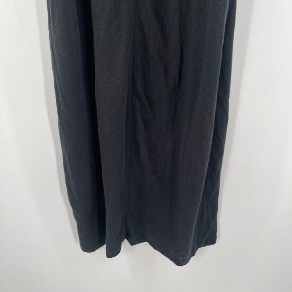 NATION LTD Dress Size Medium Elliot Ruffle Sleeve Black Pima Cotton Linen Blend - Picture 13 of 15
